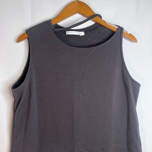 By Egreis Gray Sleeveless Sandrea Cut Out Shoulder Shift Dress Size Large - Picture 3 of 7